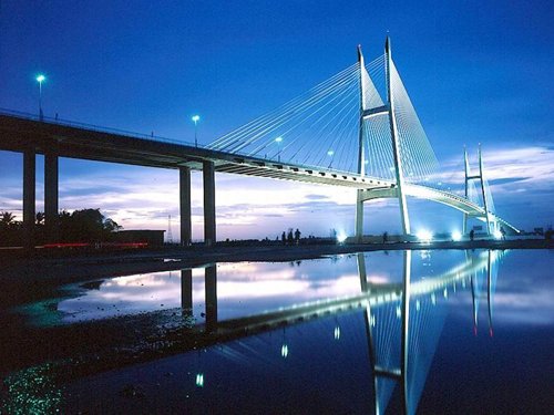 Hình ảnh Cầu Mỹ Thuận về đêm - Cầu Mỹ Thuận