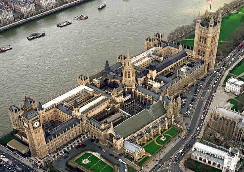 Hình ảnh Tòa cung điện từ trên cao - Cung điện Westminster