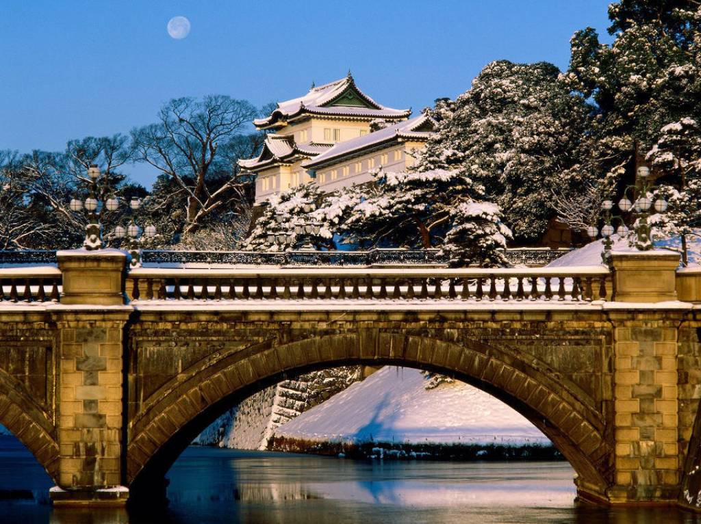 Hình ảnh Cung điện hoàng gia Nhật Bản vào mùa đông - Cung điện Hoàng gia