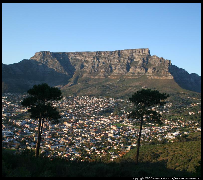 Hình ảnh Toàn bộ khung cảnh thị trấn giáp núi bàn - Núi Table