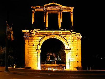 Hình ảnh Athens_Hadrians_Arch ban đêm - Cổng Arch of Hadrian